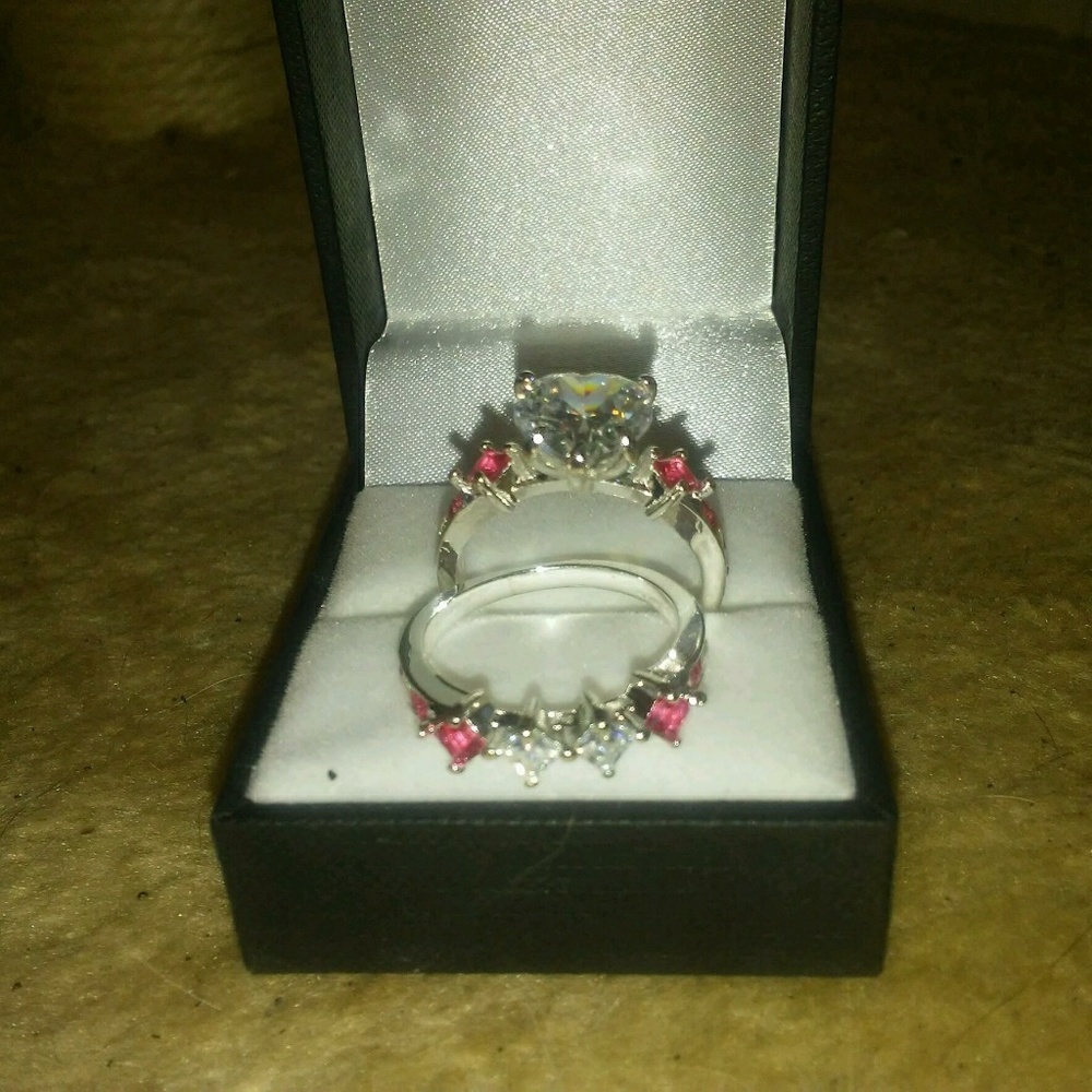 Sterling silver wedding set